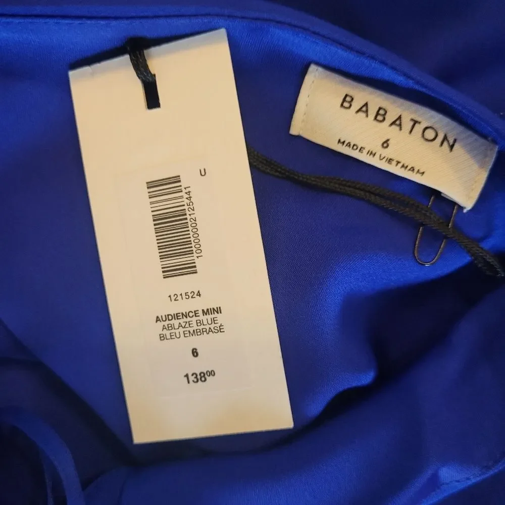 Aritzia Babaton Audience Mini Dress Ablaze Blue 6 Sexy Feminine Homecoming Party - Picture 6 of 8